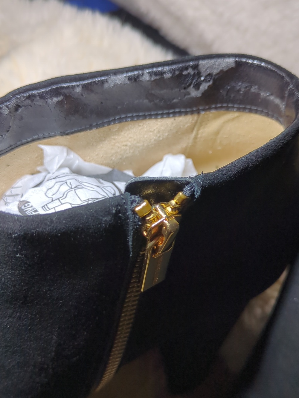 Michael Kors Black Suede High Heel Ankle Boots w/Gold Zippers NOW ONLY $55 WOW - Picture 10 of 13